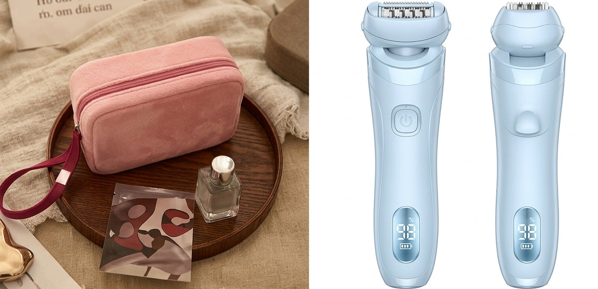 2 In 1 Hair Removal Epilator USB Rechargeable Trimmer Women Body Razor Face Leg Armpit Bikini Hand Pubic Shaver Hair Remover