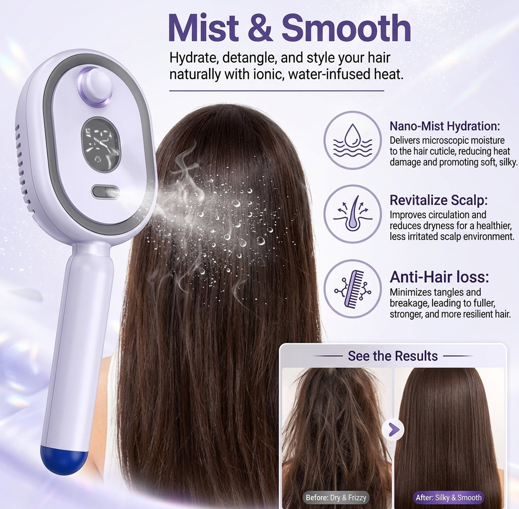 Electric Spray Retractable Air Cushion Comb