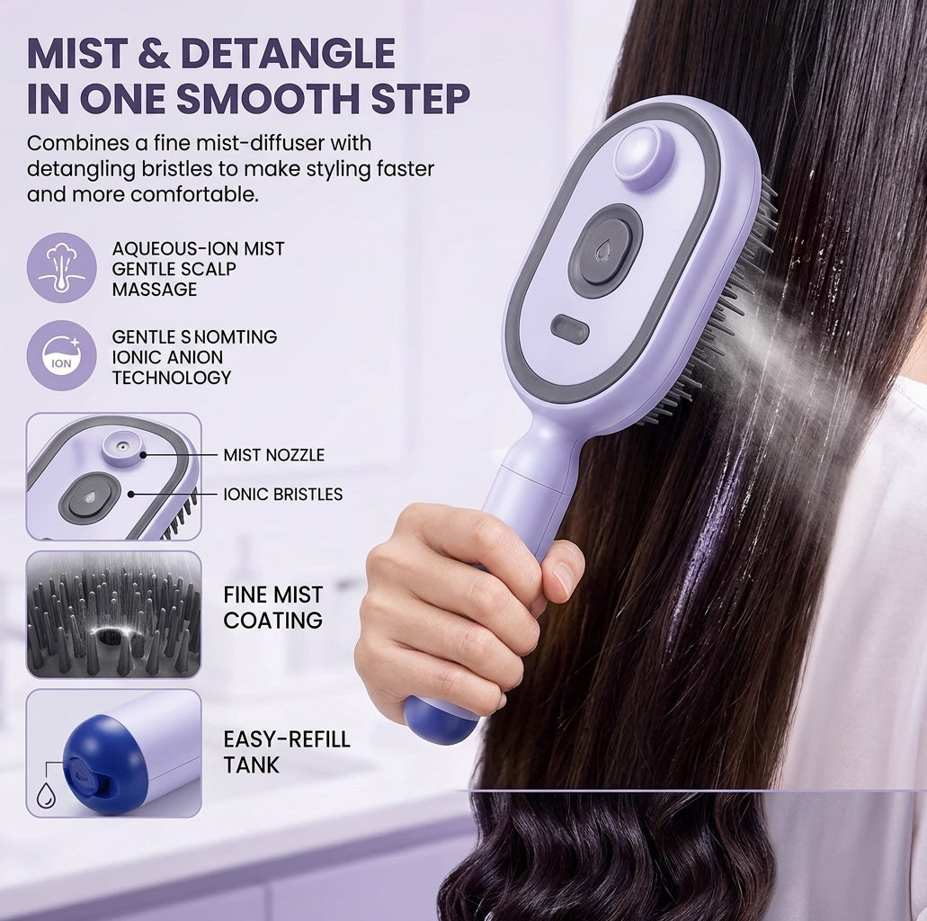 Electric Spray Retractable Air Cushion Comb