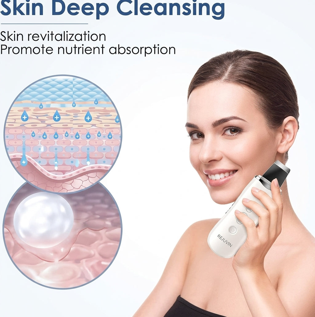 3-in-1 Ultrasonic Facial Skin Scrubber
