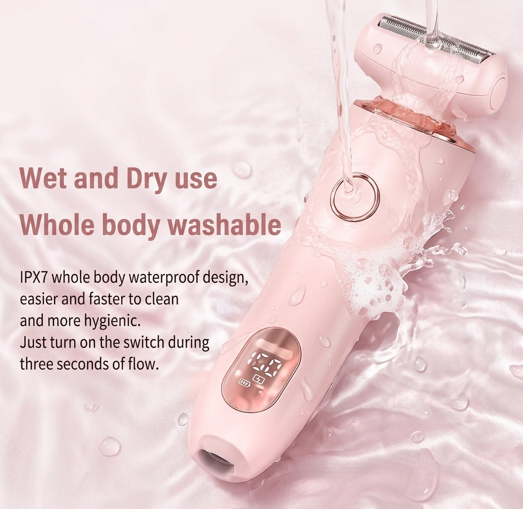 2 In 1 Hair Removal Epilator USB Rechargeable Trimmer Women Body Razor Face Leg Armpit Bikini Hand Pubic Shaver Hair Remover